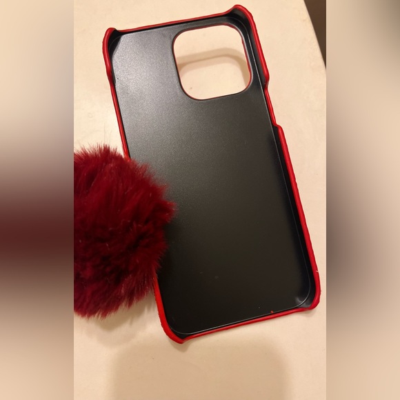 iPhone 13 ProMax slim red glittery hard phone case NWT - Picture 2 of 5